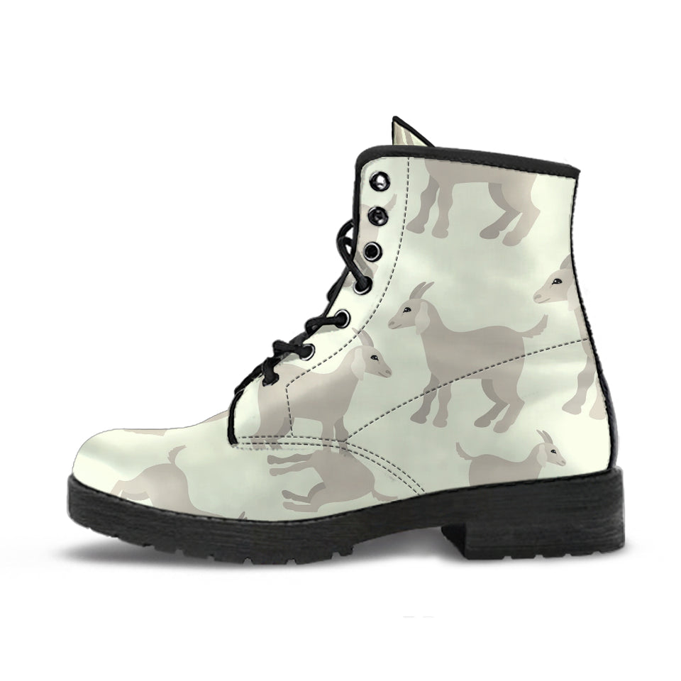 Little Young Goat Pattern Leather Boots