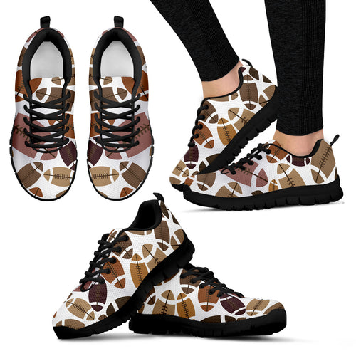 American Football Ball Pattern Women'S Sneaker Shoes