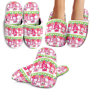 Teddy Bear Pattern Print Design 04 Slippers