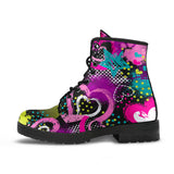 Heart Dot Wave Star Creative Design Pattern Leather Boots