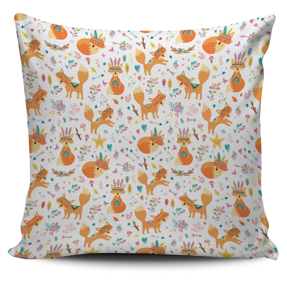 Cute Tribal Fox Pattern Pillow Cover