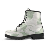 Ginkgo Leaves Pattern Leather Boots