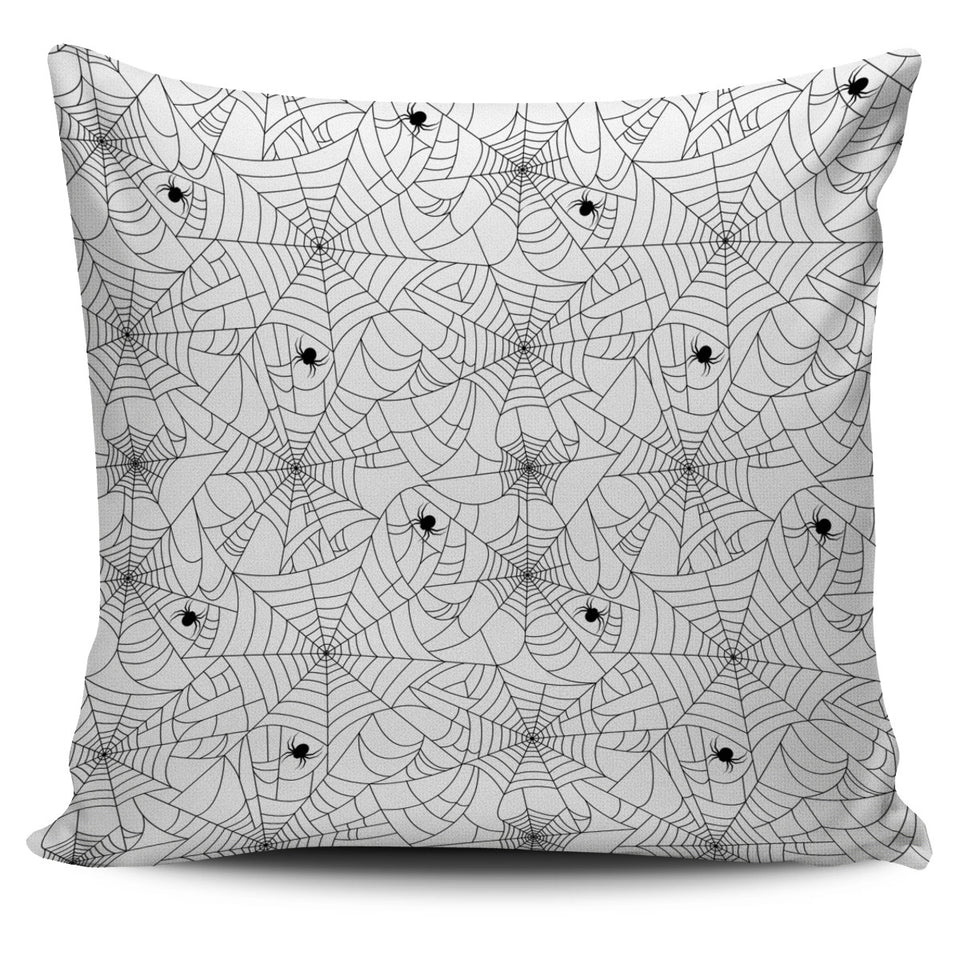Spider Web Cobweb Pattern White Background Pillow Cover
