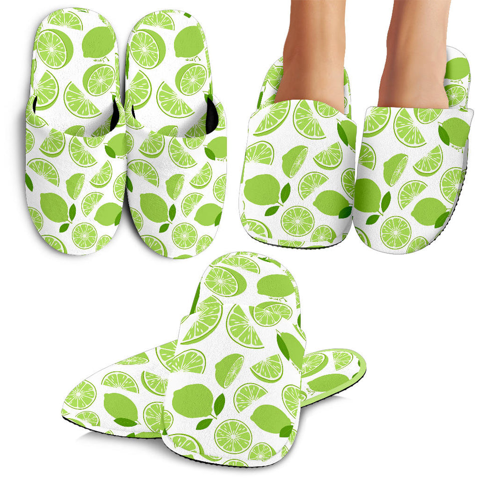 Lime Design Pattern Slippers