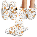 Cute Corgi Heart Star Bone Pattern Slippers