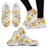 Cool Bee Honeycomb Leaves Pattern Women'S Sneaker Shoes