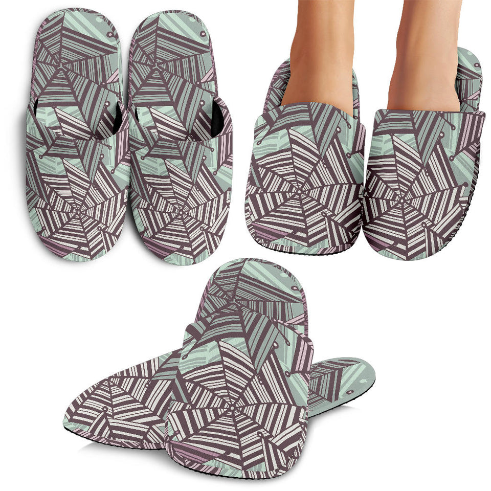 Spider Web Cobweb Design Color Pattern Slippers