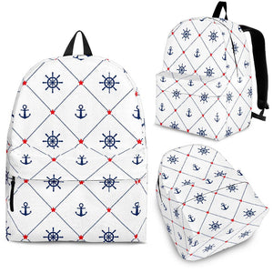 Anchor Rudder Nautical Design Pattern Backpack