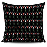 Deer Christmas New Year Pattern Argyle Pillow Cover