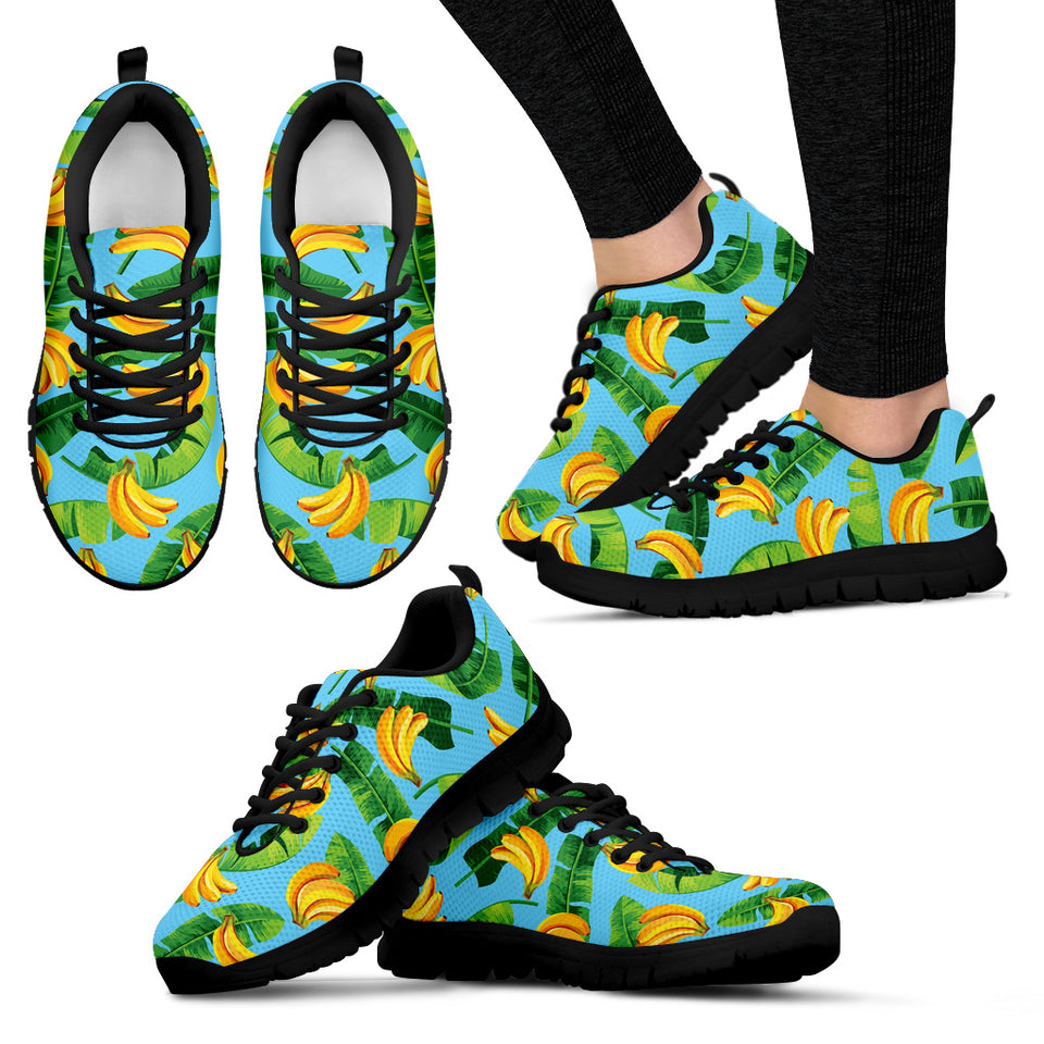 Banana Leaves Banana Design Pattern Women'S Sneaker Shoes