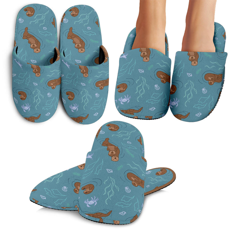 Sea Otters Pattern Slippers