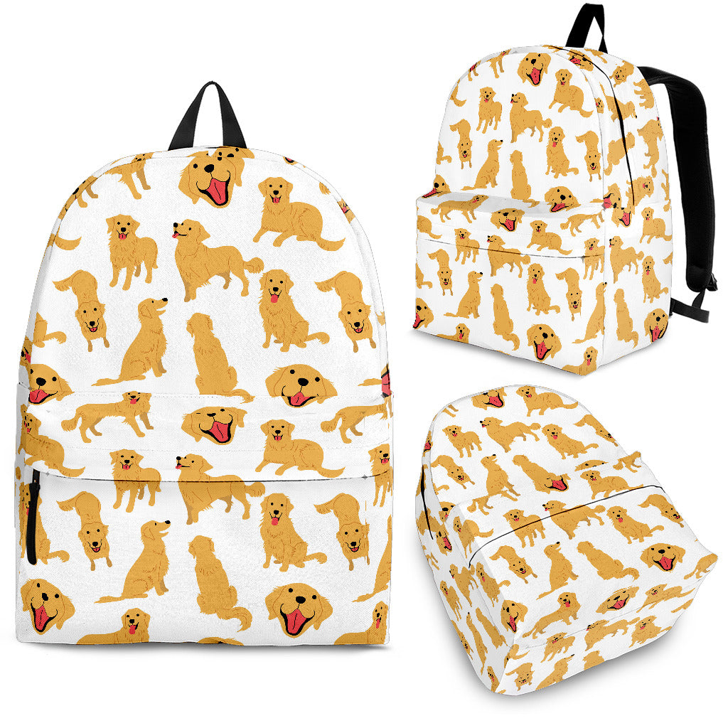 Golden Retriever Pattern Print Design 05 Backpack