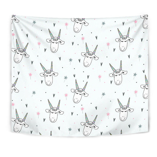Cute Goat Design Pattern Wall Tapestry
