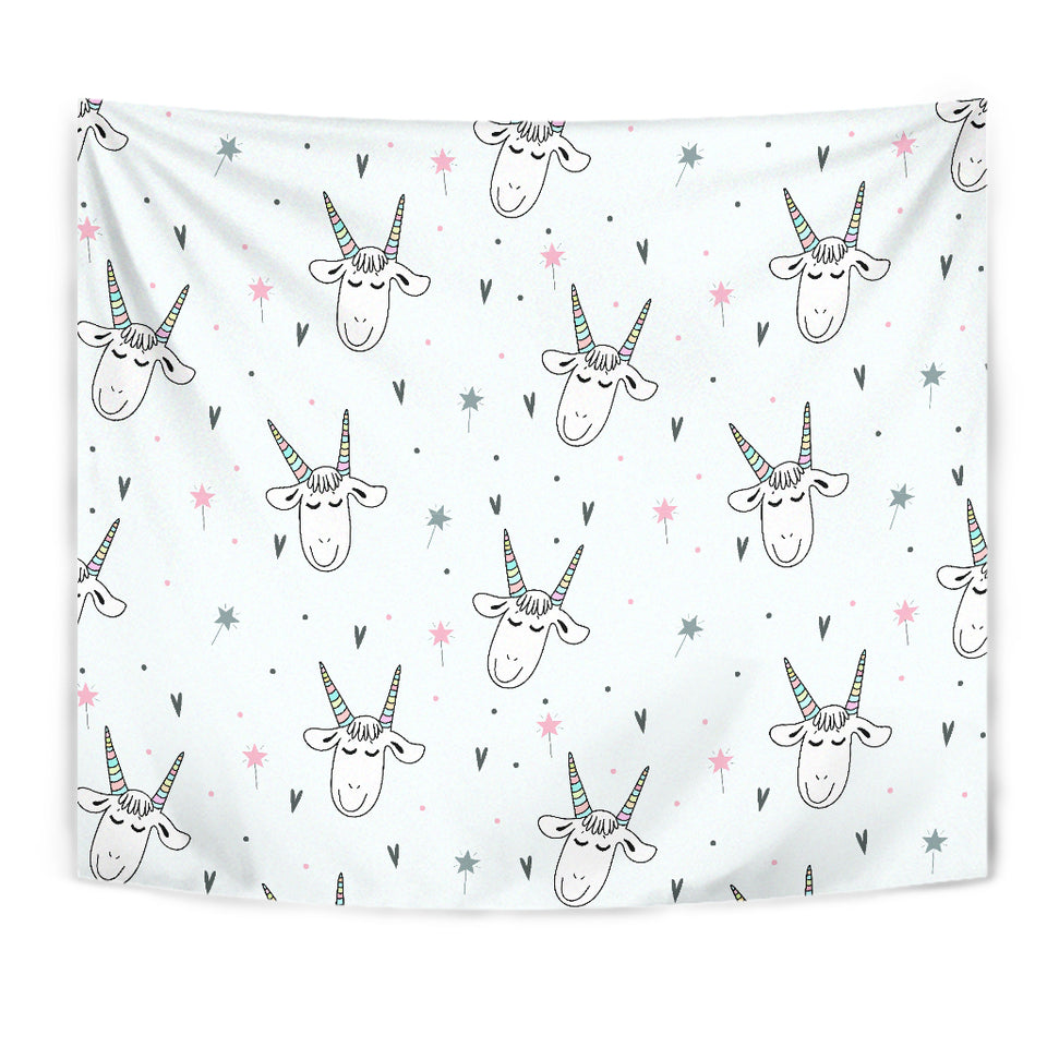 Cute Goat Design Pattern Wall Tapestry