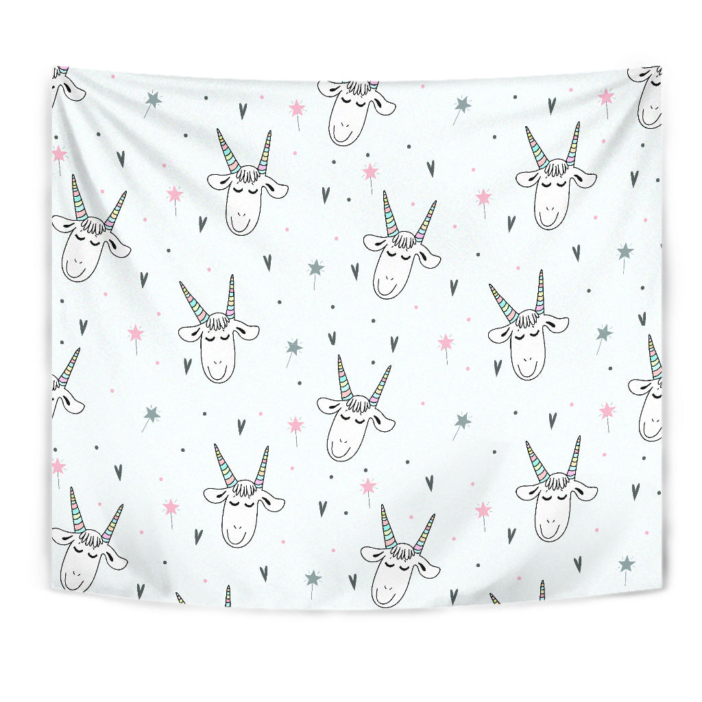Cute Goat Design Pattern Wall Tapestry