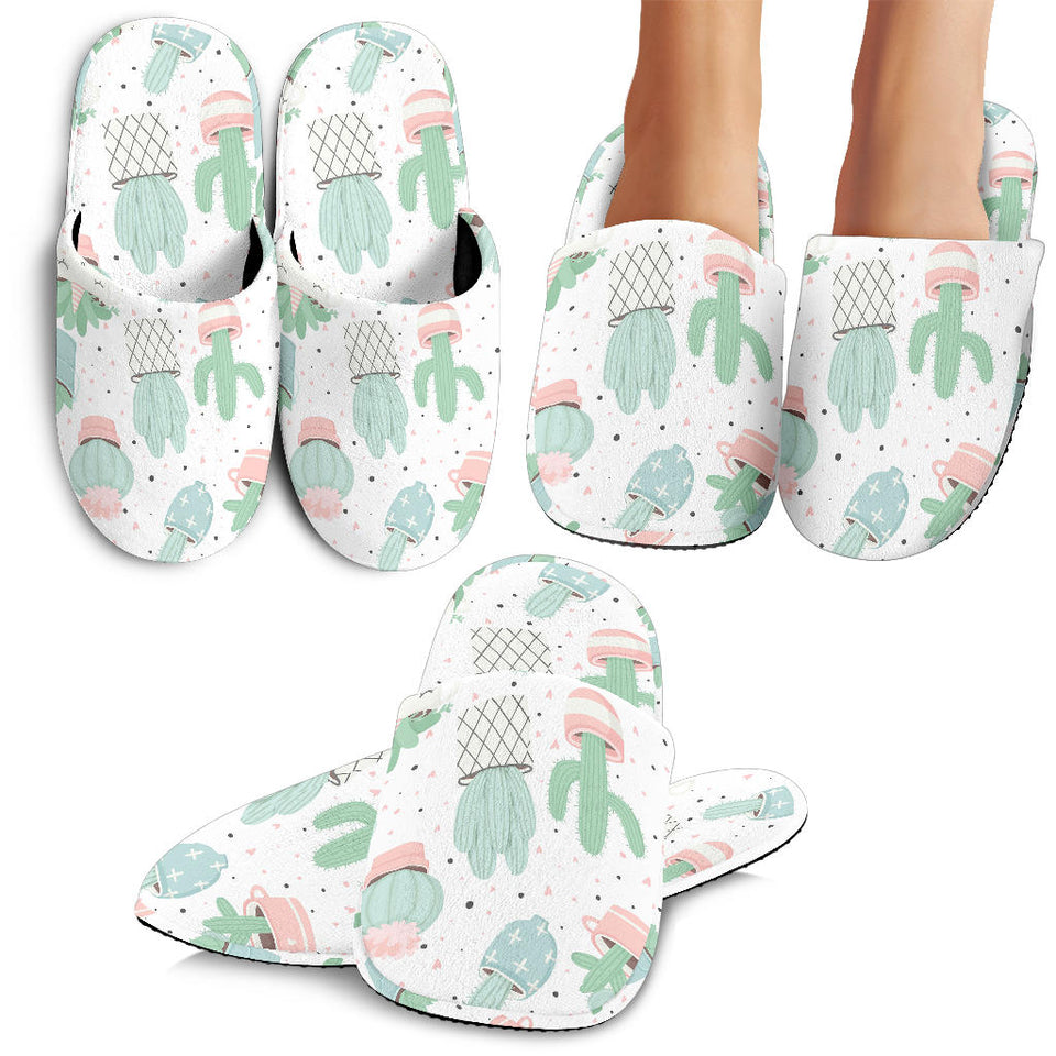 Pastel Color Cactus Pattern  Slippers