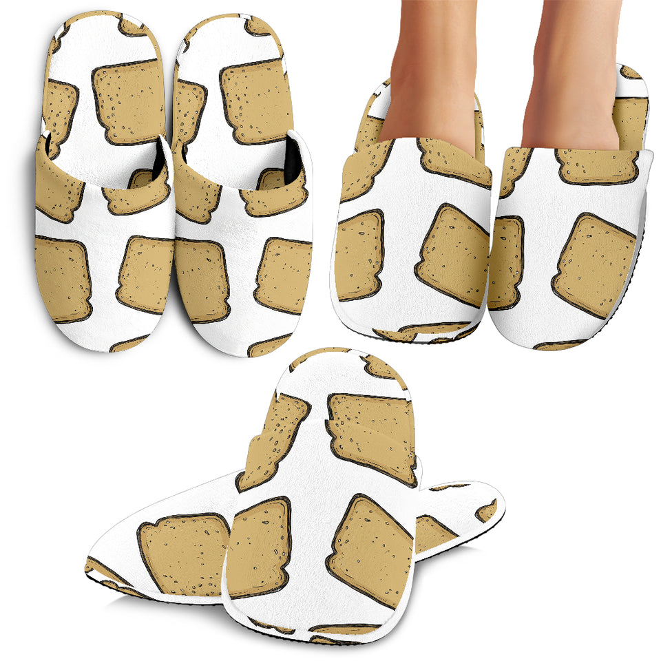 Bread Toast Pattern Print Design 03 Slippers