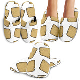 Bread Toast Pattern Print Design 03 Slippers