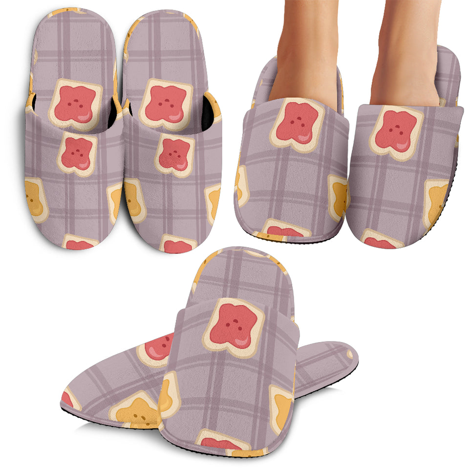 Bread Toast Pattern Print Design 05 Slippers