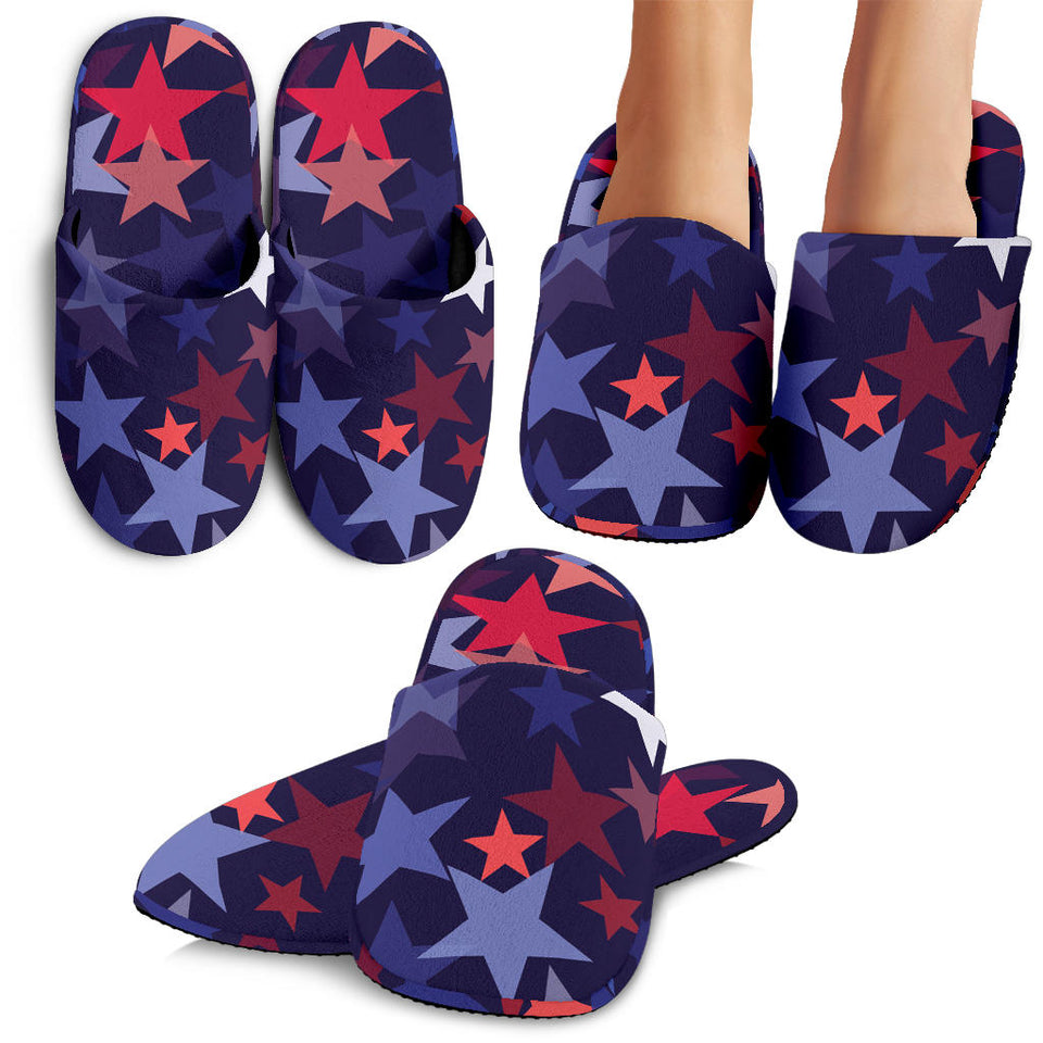 Red Blue Star Pattern Slippers
