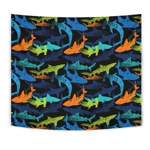 Colorful Shark Wall Tapestry