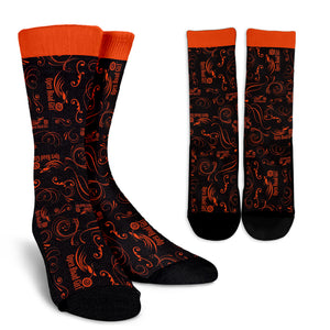 Orange Scatter Design Open Road Girl Socks