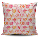 Hand Drawn Heart Design Pattern Pillow Cover