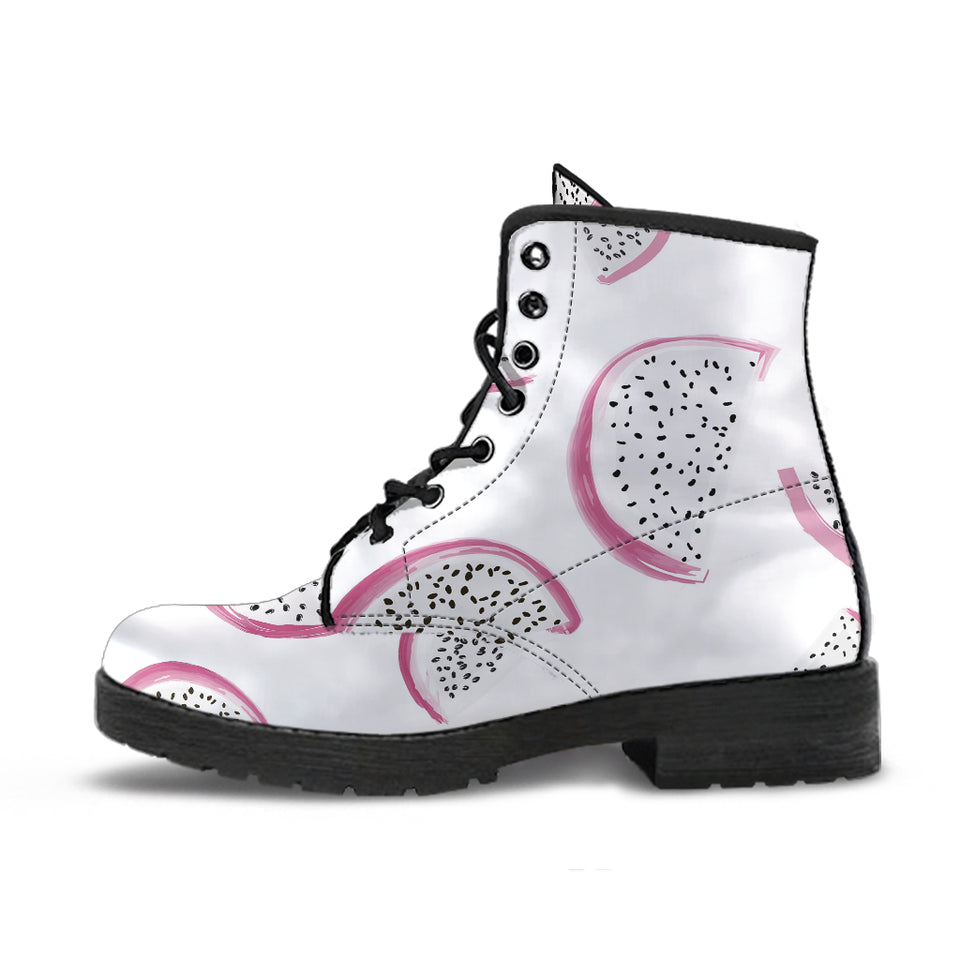 Dragon Fruit Pattern Leather Boots