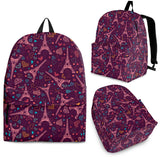 Eiffel Tower Heart Pattern Print Design 04 Backpack