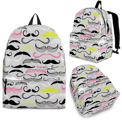 Mustache Beard Pattern Print Design 02 Backpack