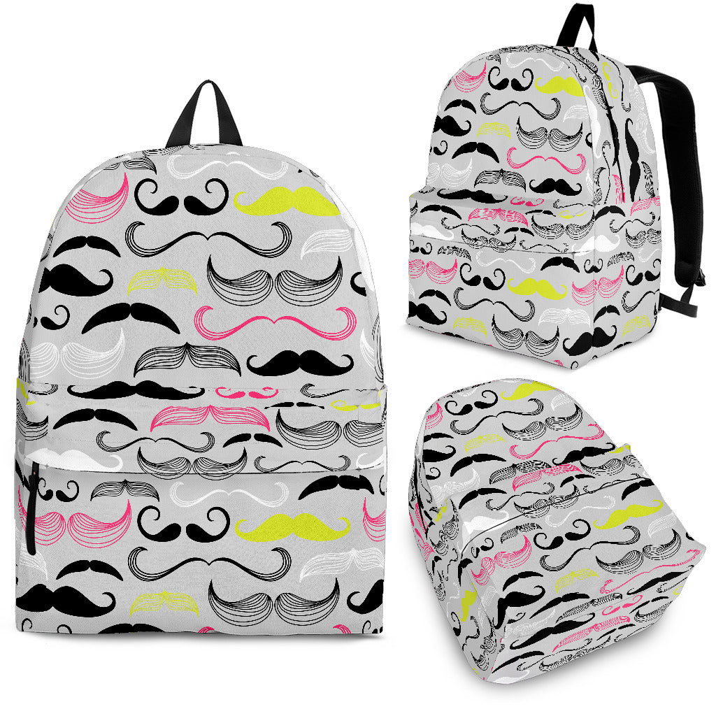 Mustache Beard Pattern Print Design 02 Backpack