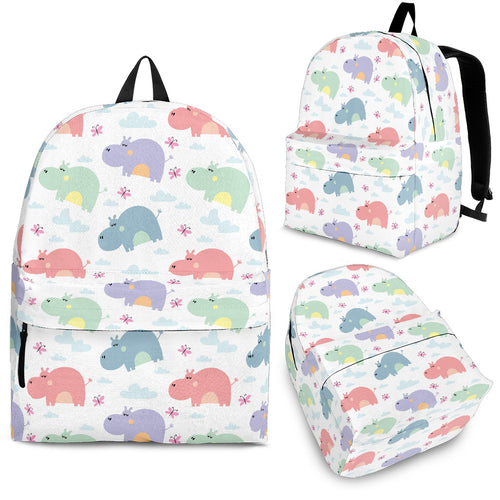Hippopotamus Pattern Print Design 03 Backpack