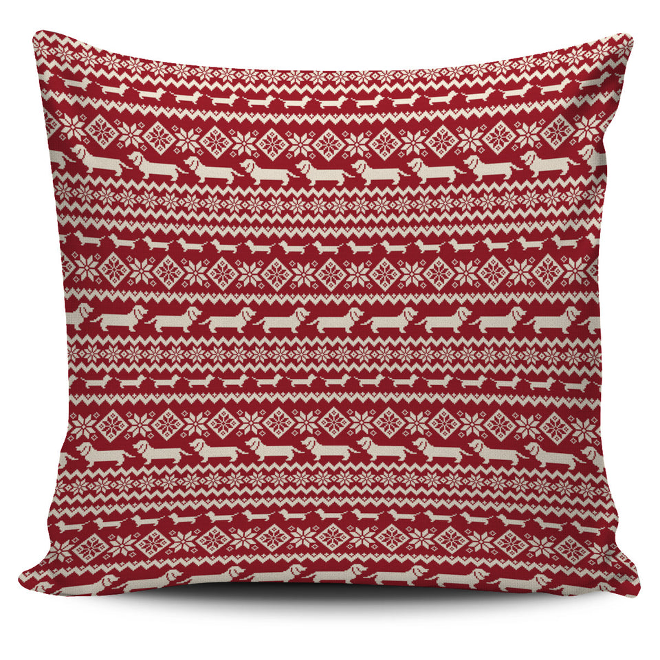 Dachshund Nordic Pattern Pillow Cover