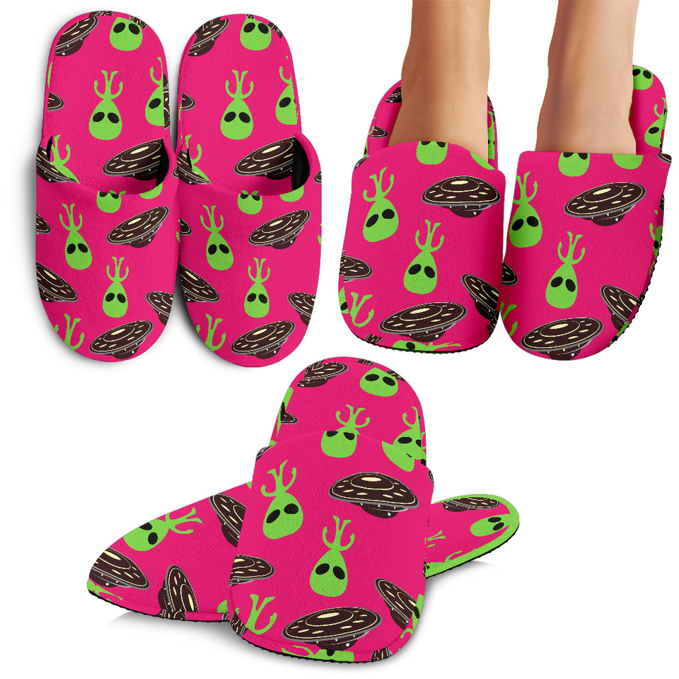 Alien Pattern Print Design 03 Slippers