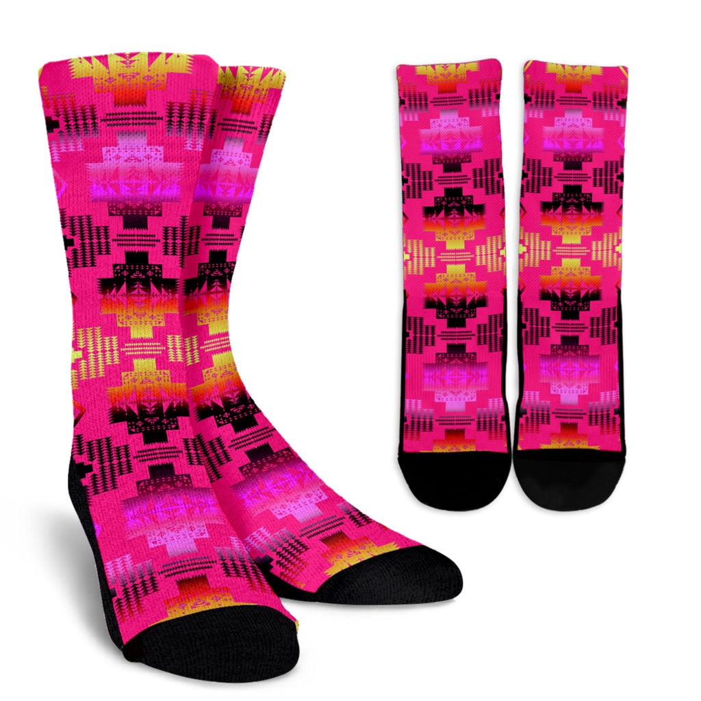 Pink Horizon Crew Socks