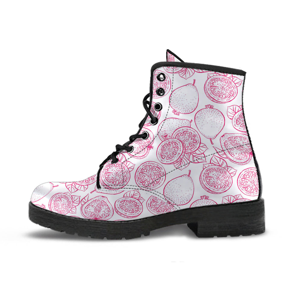 Sketch Guava Pattern Leather Boots