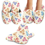 Teddy Bear Pattern Print Design 05 Slippers