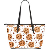 Chocolate Chip Cookie Pattern Large Leather Tote Bag