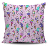 Cute Ice Cream Cone Animal Pattern Pillow Cover