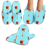 Electric Guitar Pattern Light Blue Background Slippers