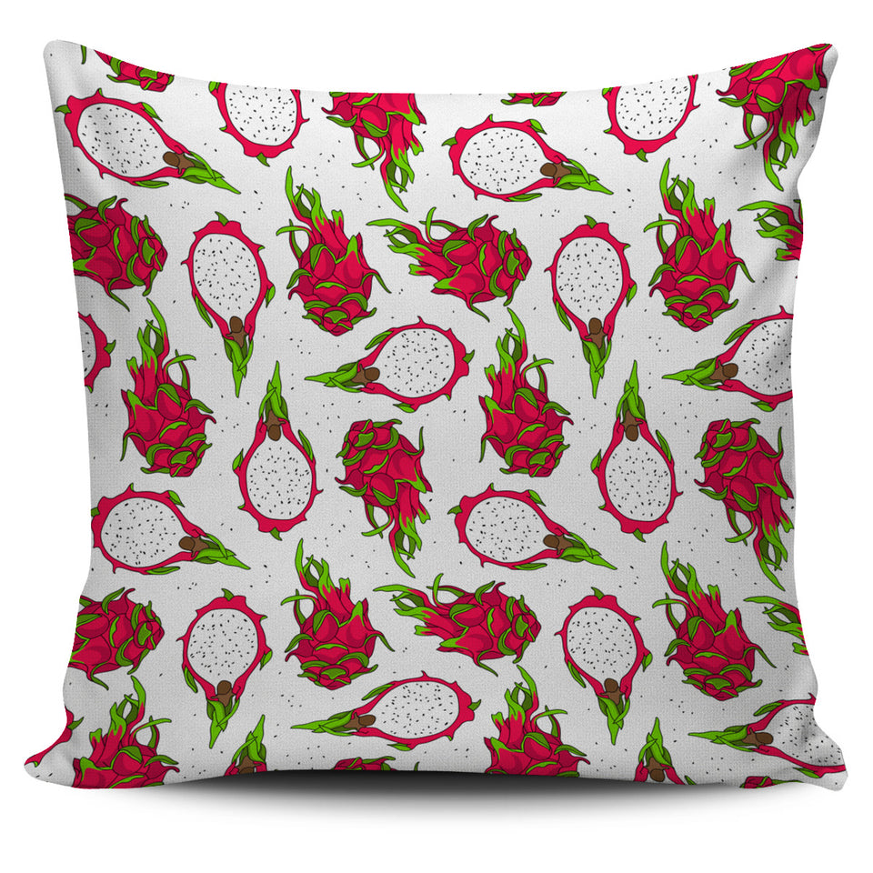 Dragon Fruits White Background Pillow Cover