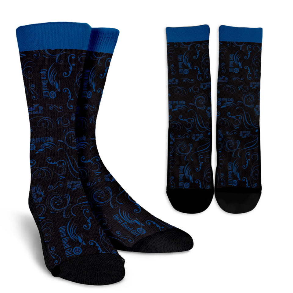 Blue Open Road Girl Socks