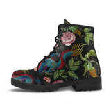 Dragons Flower Pattern Leather Boots