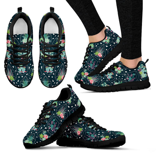 Cactus Glass Terrarium Pattern Women'S Sneaker Shoes