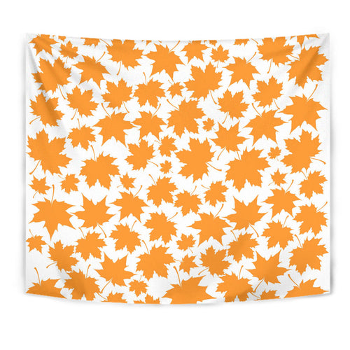 Orange Maple Leaf Pattern Wall Tapestry