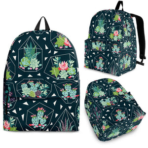 Cactus Glass Terrarium Pattern Backpack
