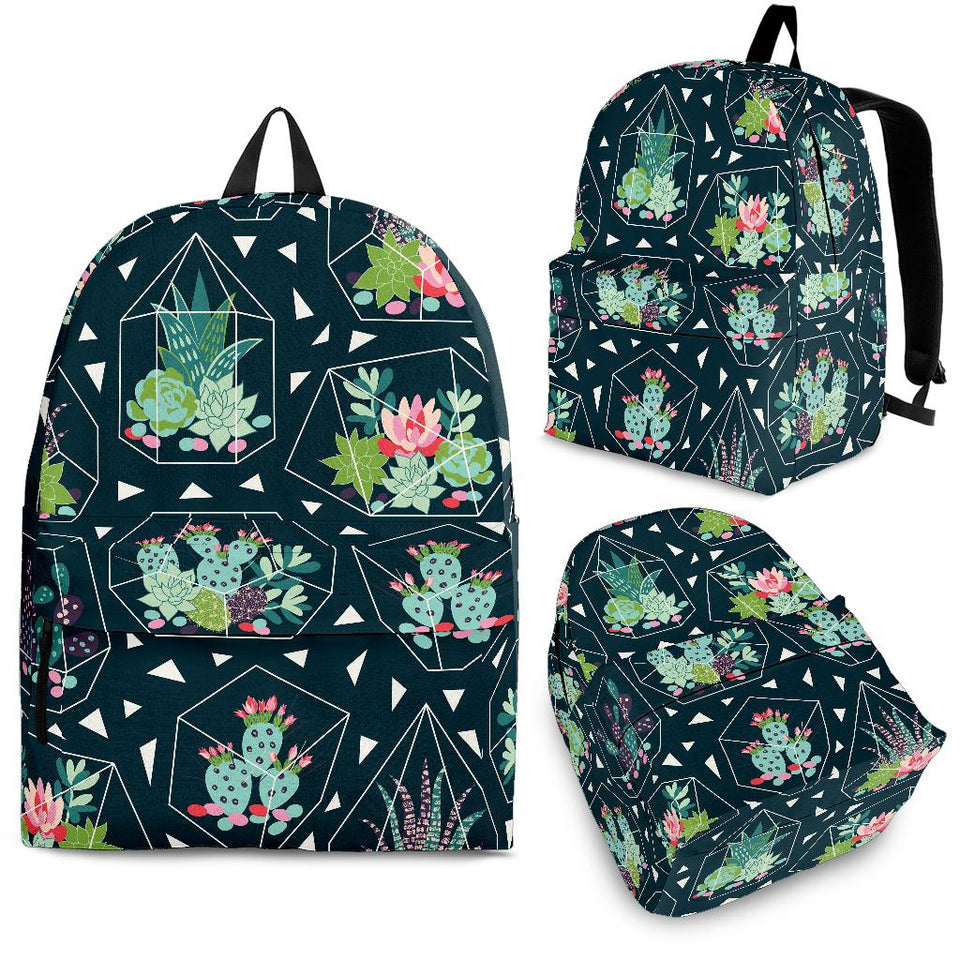 Cactus Glass Terrarium Pattern Backpack