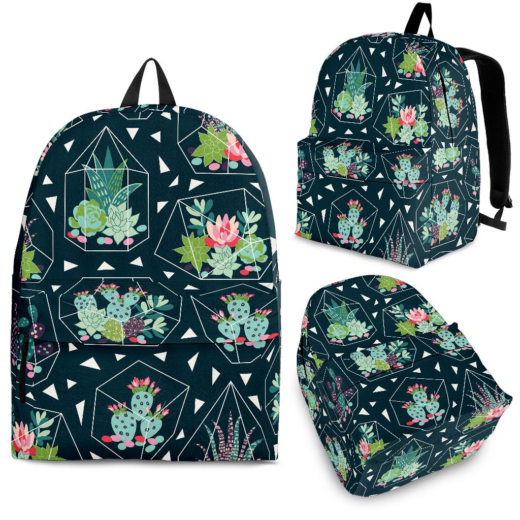 Cactus Glass Terrarium Pattern Backpack