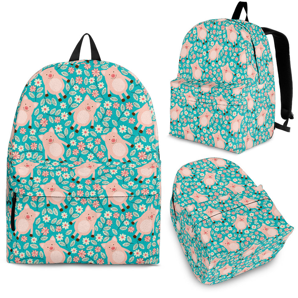 Pig Pattern Print Design 01 Backpack