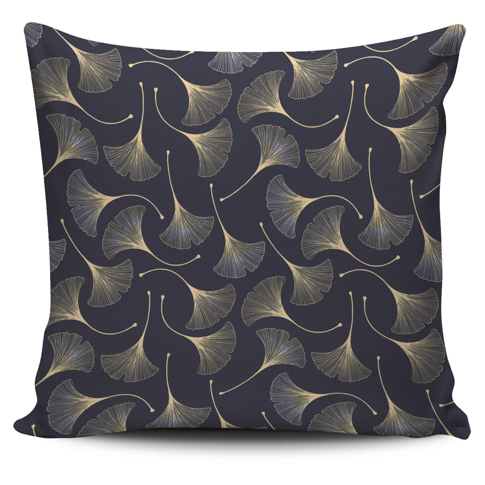 Gold Ginkgo Leaves Pillow Cover